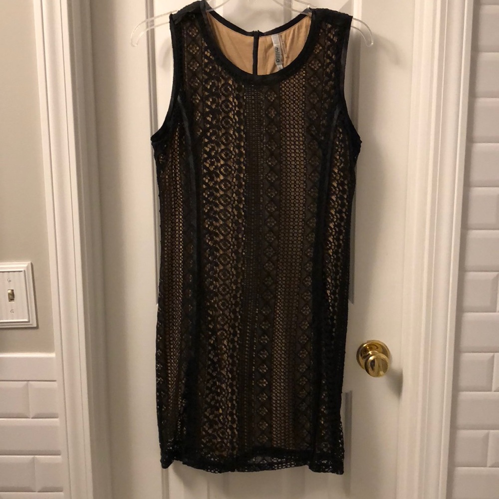 Black and Tan Lace Dress